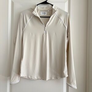 Original Penguin Women's Quarter Zip Tennis Shirt 1/4 Zip Silver Birch M NWOT